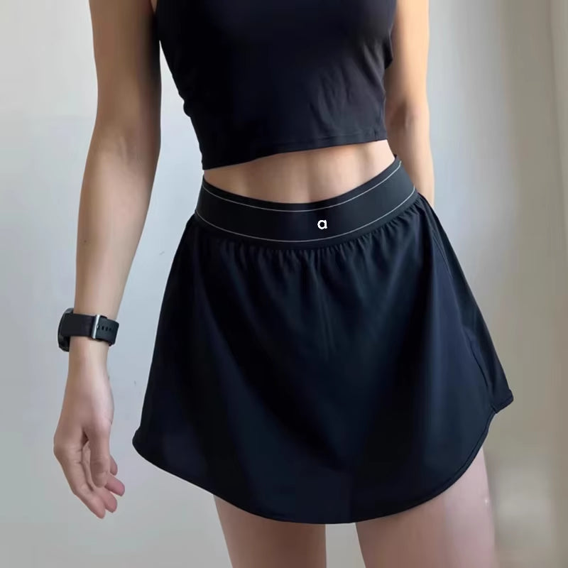 AL Sports Skirt Outdoor Sports Tennis Skirt Breathable Fitness Skirt