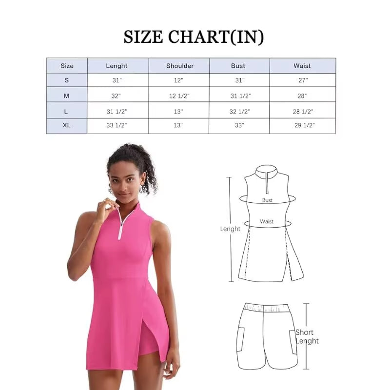 Yoga Tennis Skirt, Elastic Quick Drying Golf Sport Skirt, Pocket anti Glare Fitness Two-Piece Set