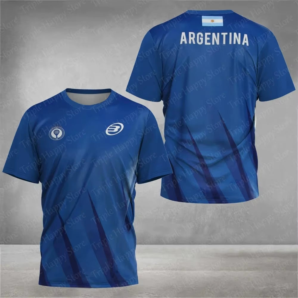 Men'S Tennis Breathable Wear 2024 New Padel Element Print Quick-Drying Short Sleeve Unisex Ultra-Thin Fitness T-Shirt Casual Top