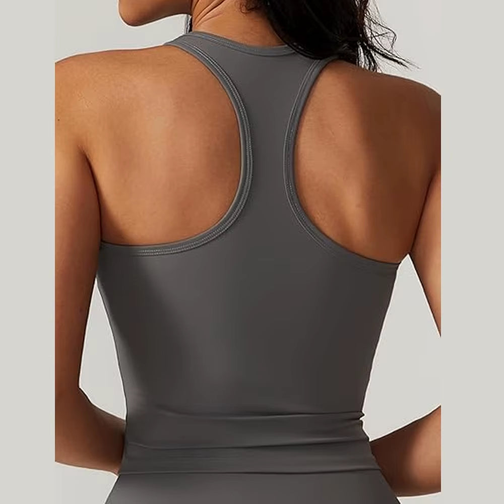 2 Piece Tennis Dresses for Women Side Slit Mini Skirt Set Racerback Workout Crop Tank Top Golf Outfits