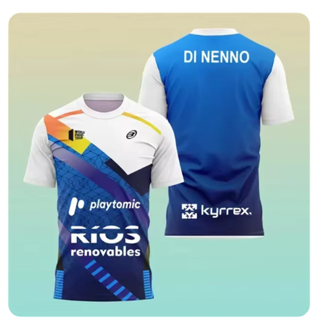 Summer Men Padel Short Sleeved T-Shirt Quick Drying Men Professional Tennis Training Apparel Quality Outdoor Sports O-Neck Tees