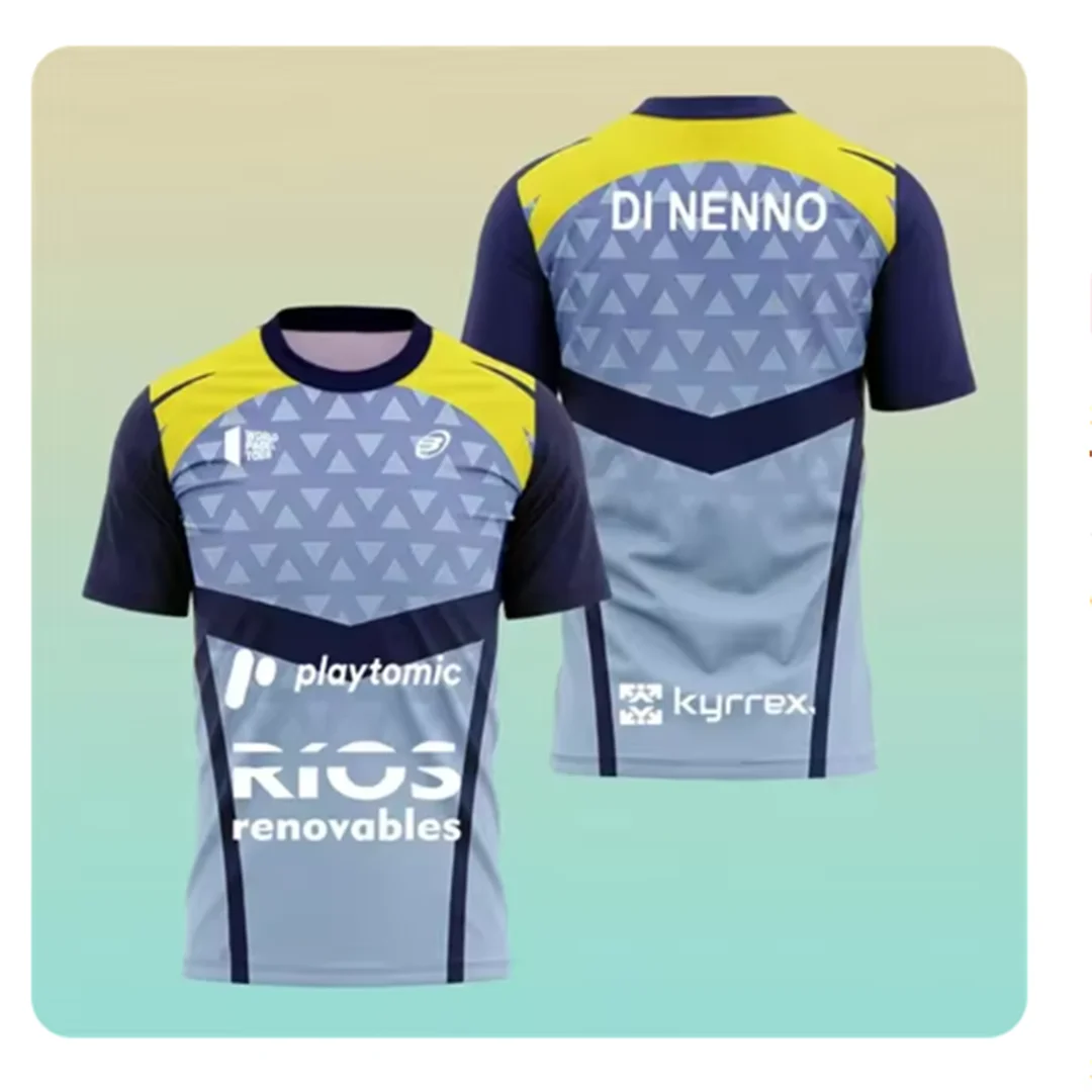 Summer Men Padel Short Sleeved T-Shirt Quick Drying Men Professional Tennis Training Apparel Quality Outdoor Sports O-Neck Tees